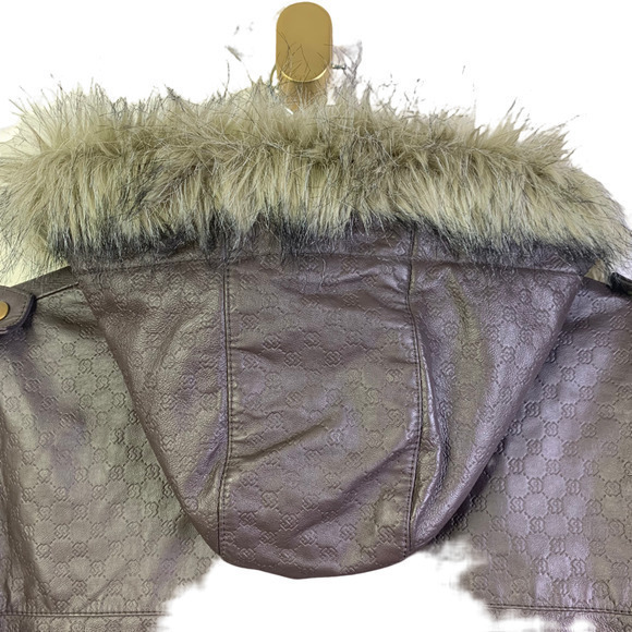 SPECIAL BLEND Dark Brown Embossed Leather Snowboarding Jacket - Picture 11 of 15